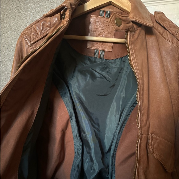 Mango Leather Bomber Jacket - Picture 4 of 8